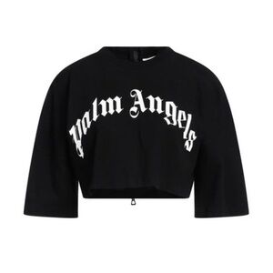 XS Black cropped Palm Angels back zip t-shirt